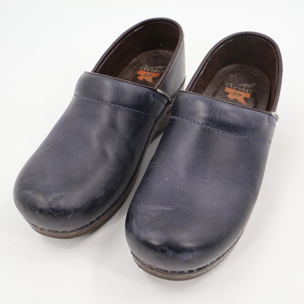 Dansko XP Clogs Womens 39 US 8.5-9 Navy Blue Leather Professional Comfort Shoes
